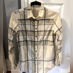 Burberry Brit size XS women’s long sleeve checked dress shirt